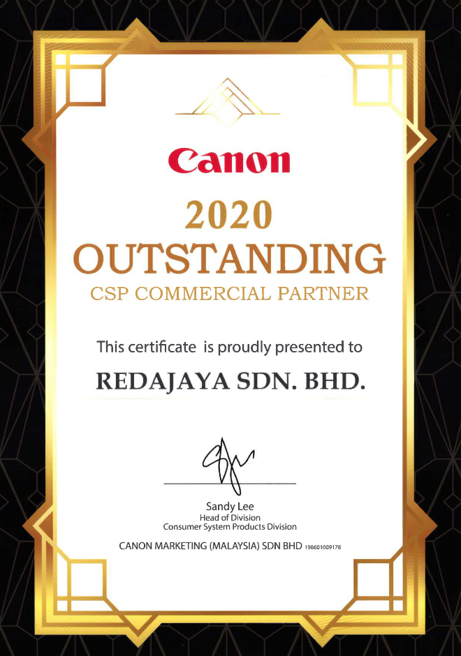 Canon Outstanding Partner 2020 Award